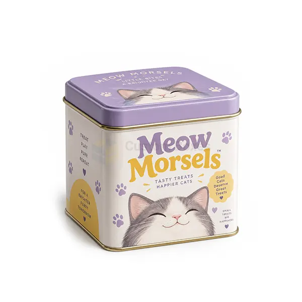 printed cat treat tins